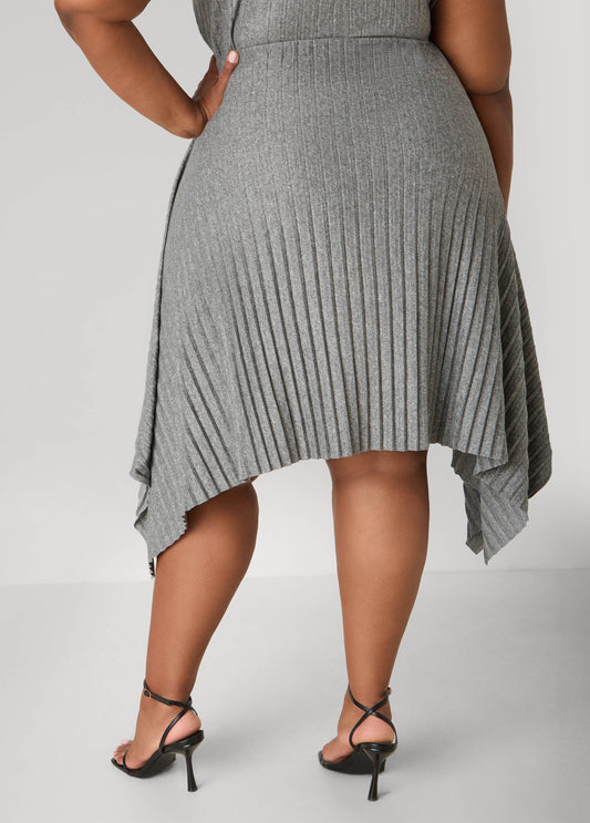 Pleated Asymmetric Skirt