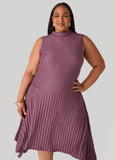 Plus Size Pleated Mock Neck Top