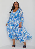 Plus Size scarf print maxi dress plus size wrap dress plus size sundress