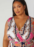 Paisley Faux Wrap Maxi Dress