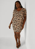 Plus Size Leopard Print Bodycon Dress