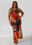 Abstract Multicolor Tank Maxi Dress