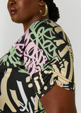 Graffiti Print T Shirt Dress