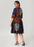 Abstract Print A Line Dress