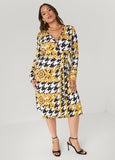 Plus Size Status Print Wrap Dress