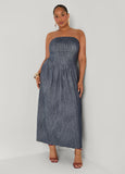Strapless Denim Maxi Dress