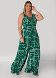 Geo Print Wide Leg Jumpsuit