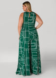 Geo Print Wide Leg Jumpsuit
