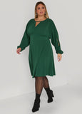 Split Sleeve Textured A Line Dress
