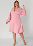 Split Sleeve Textured A Line Dress