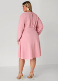 Split Sleeve Textured A Line Dress