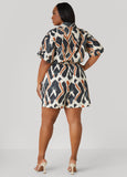 Abstract Cotton And Linen Romper