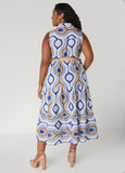 Geo Print Maxi Shirtdress