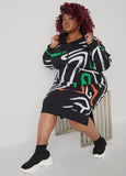 Plus Size Black Hoodie Dress Plus Size Sweatshirt LBD Dress 