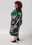 Brushstroke Print Hoodie Dress