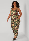 Camo Print Jersey Jumpsuit