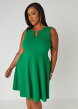 Textured Knit A Line Dress
