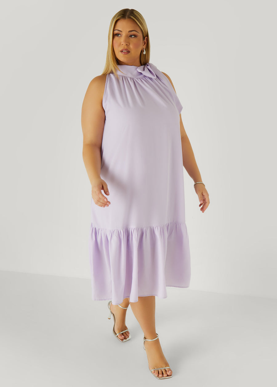 Plus Size Midi Dress Plus Size Semi Formal Dress Tieneck Dress