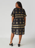 Metallic Print Dress
