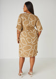 Embellished Circle Print Shirtdress