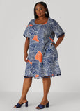 Tasseled Leaf Print Dress