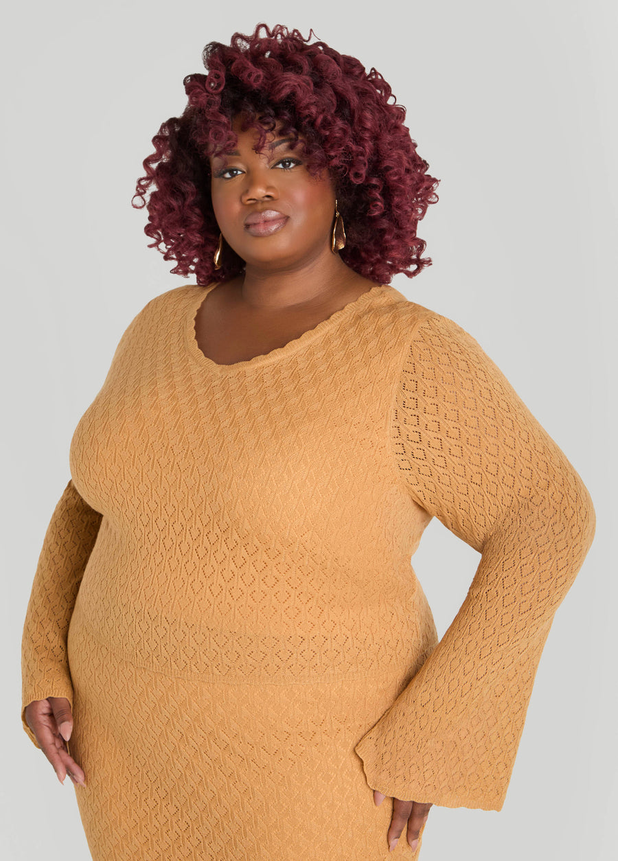 Plus Size Pointelle Knit Top Plus Size Knit Set Matching Two Piece