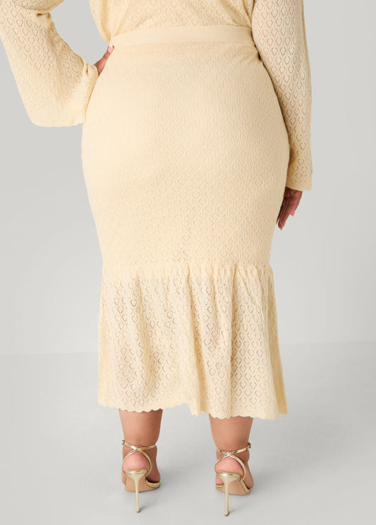 Pointelle Knit Maxi Skirt