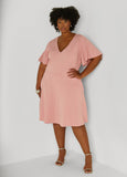 Plus Size Flutter Sleeve A Line Dress