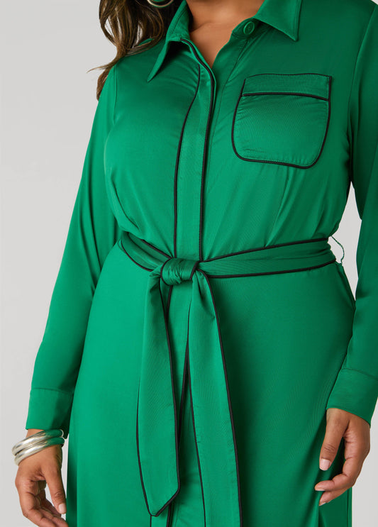 Belted Knit Shirtdress