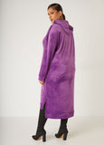 Hooded Velour Hi Low Dress