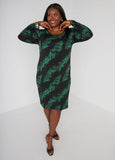 Leaf Print Bodycon Dress