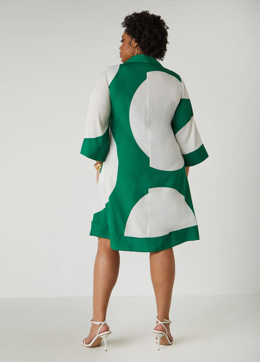 Circle Print Shirtdress