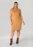 Plus Size Mock Neck Bodycon Sweater Dress