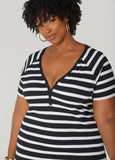 Striped Ribbed T Shirt Dress