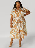 Plus Size Swirl Print Midaxi Shirtdress