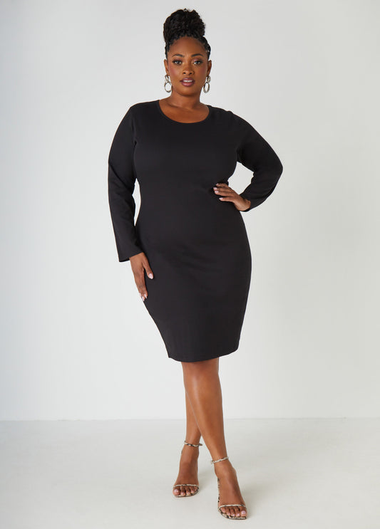 Plus Size Ribbed Midi Bodycon Dress