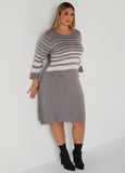 Striped Sweater A Line Dress