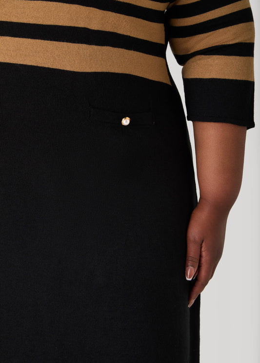 Striped A Line Sweater Dress