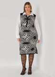 V Neck Intarsia Sweater Dress