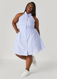 Striped Oxford Halter Dress