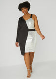 Asymmetric Sequined Blazer Dress