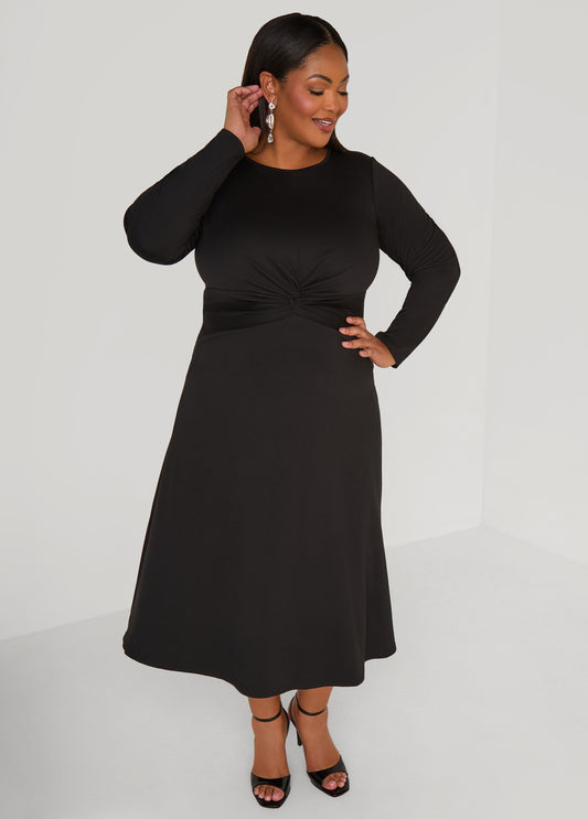 Plus Size Knotted Midaxi A Line Dress