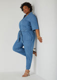Plus Size chambray jumpsuit plus size denim jumpsuit plus size overalls
