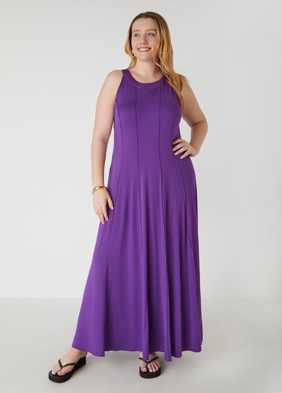 Plus Size Seamed A Line Maxi Dress