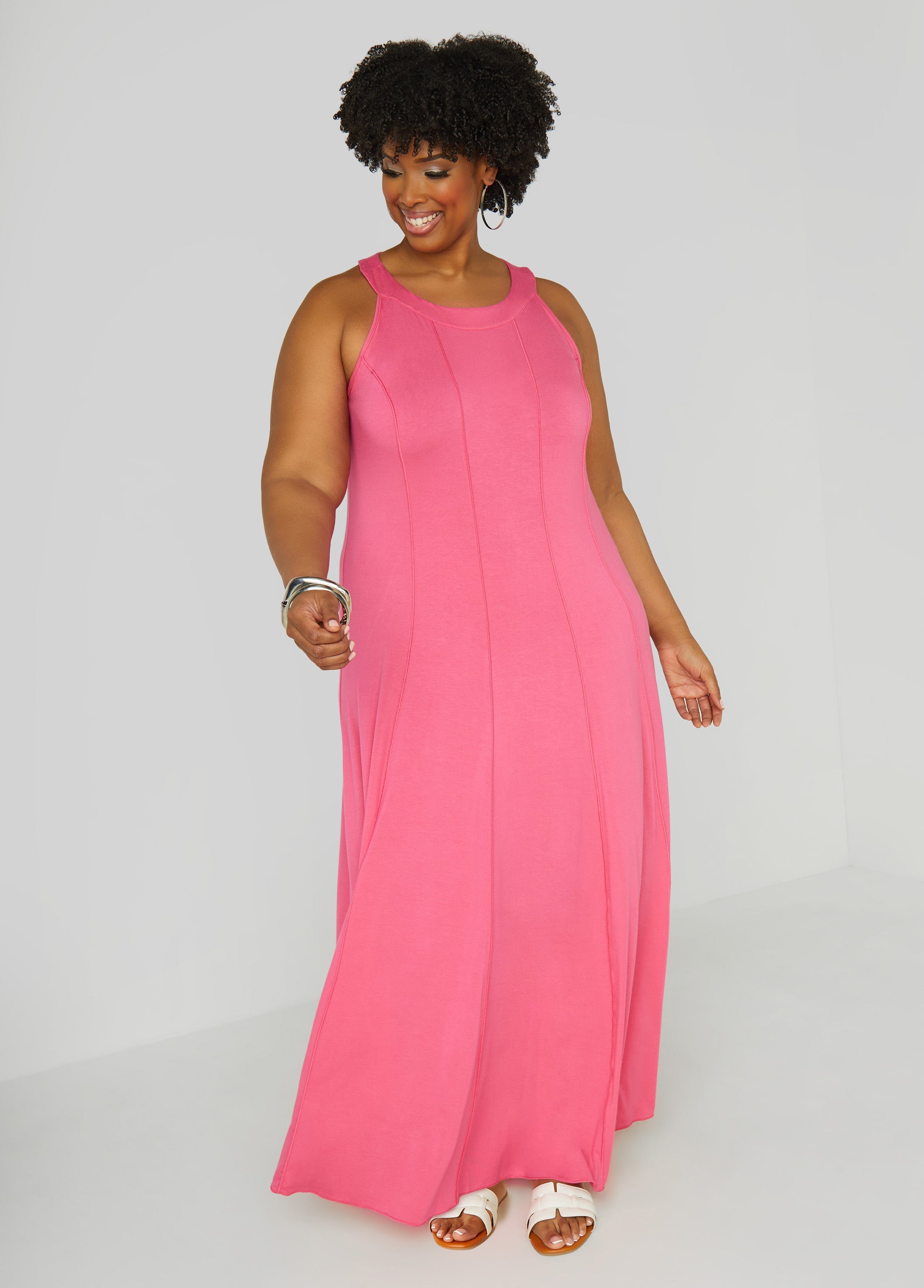 Plus Size Seamed A Line Maxi Dress