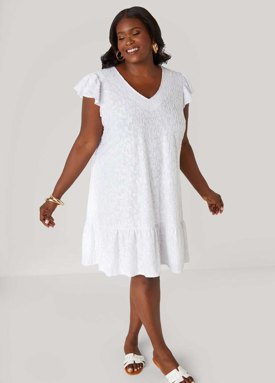 Flounced Burnout Dress