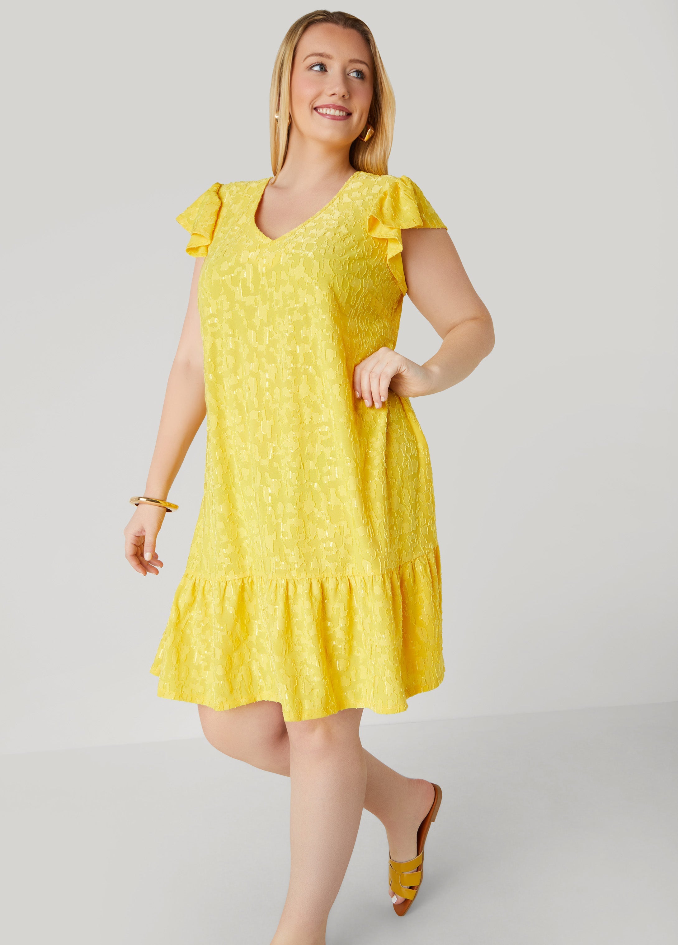 Flounced Burnout Dress