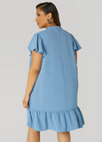 Flounced Pleated Dress