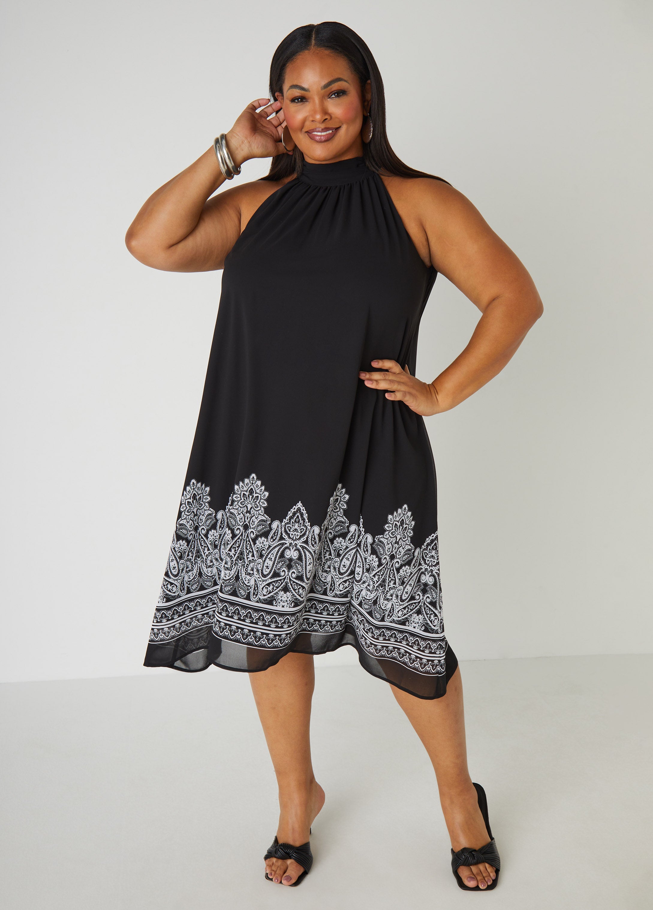 Plus Size Spring Dress Plus Size Paisley Print Summer Dress 