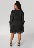 Crocheted Trim Pompom Dress